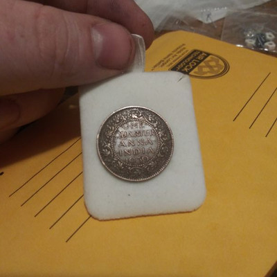 1939 One Quarter Anna India Coin 
