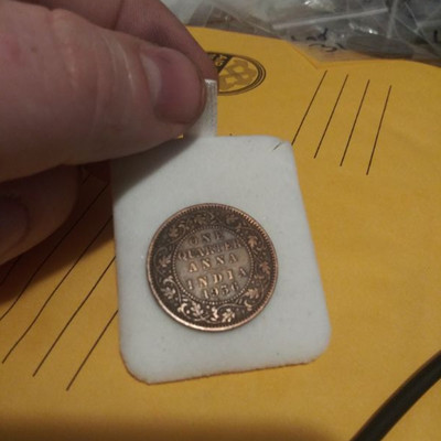 1936 One Quarter anna India Coin 