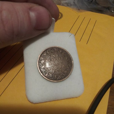 1936 One Quarter Anna India Coin 