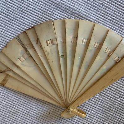 Antique late 1800â€™s (?) Bone Coin Purse and Fan