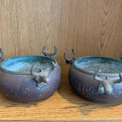 Pair of Brass Bowls / Planters