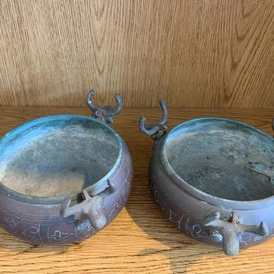 Pair of Brass Bowls / Planters