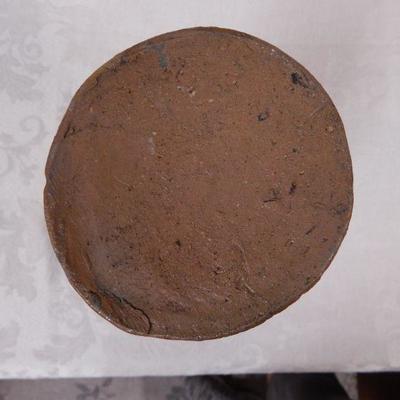 Tan Stoneware Jar / Salt Crock (No Lid) 10" Tall / 4-3/4" Bottom Diameter
