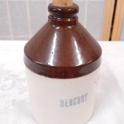 Brown & Cream Stoneware Corked Mercury Jug