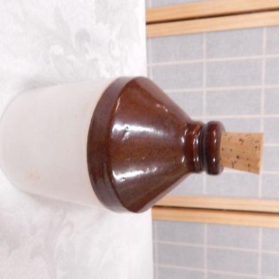 Brown & Cream Stoneware Corked Mercury Jug