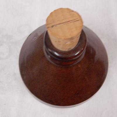 Brown & Cream Stoneware Corked Mercury Jug