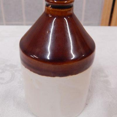 Brown & Cream Stoneware Mercury Jug 