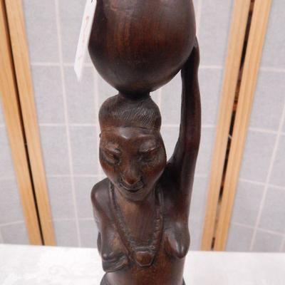 African Fertility Statue - Woman Carrying Jug on Head 