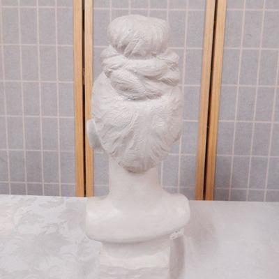 White Chalkware Plaster Bust (signed Lyman)
