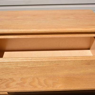 5 Drawer Wooden Dresser, 4'x31.5"x19" - Small Dent on Side & Below 3rd Drawer