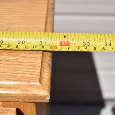 5 Drawer Wooden Dresser, 4'x31.5"x19" - Small Dent on Side & Below 3rd Drawer