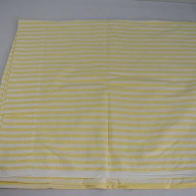 3 Pc Vintage Fabrics: Blue w/ Floral Embroidery, Yellow Stripe, & Pink Painted
