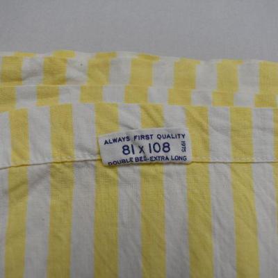 3 Pc Vintage Fabrics: Blue w/ Floral Embroidery, Yellow Stripe, & Pink Painted