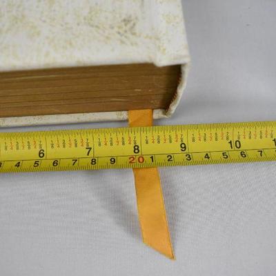 Holy Bible, Hardcover, Cream with Metallic Gold Accents, New Condition 1968