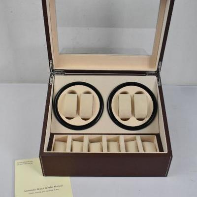 10 Grid Luxury Watch Storage Case Display Box Framed Glass Lid - SEE DESCRIPTION