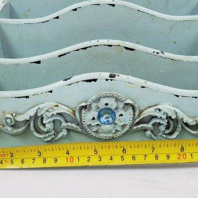 Small Blue Distressed Letter/Organizer - Needs Cleaning