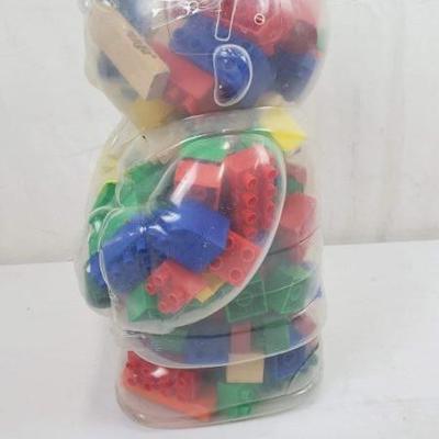 Large Mega Bloks Container with Other Building Pieces