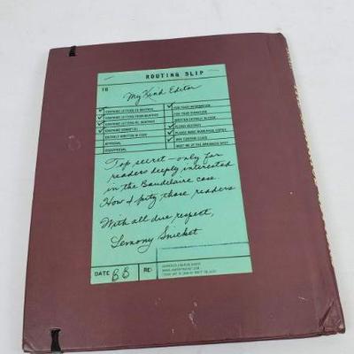 The Beatrice Letters, Lemony Snicket - Slightly Torn Folders Inside
