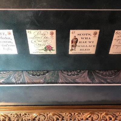 Framed Robert Burns Stamps