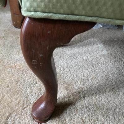 Green Bench/Ottoman with Arms