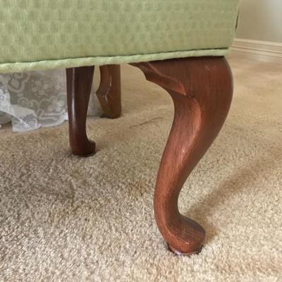 Green Bench/Ottoman with Arms