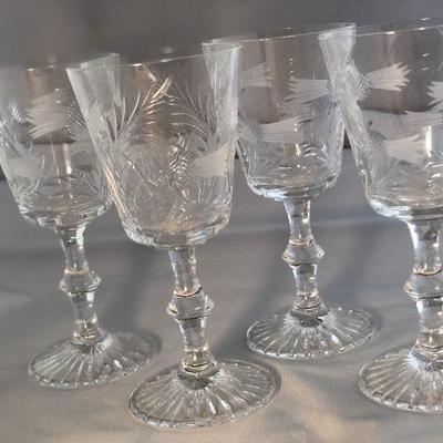Thistle Etched Crystal Glasses