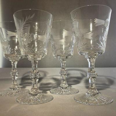 Thistle Etched Crystal Glasses