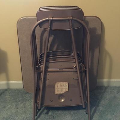 Lot 13 - Vintage Card Table & Chairs