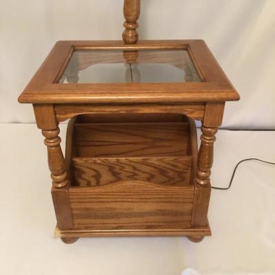 Lot 14 - Magazine Rack & Lamp