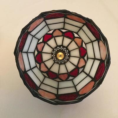 Lot 17 - Tiffany Style Lamp & Side Table