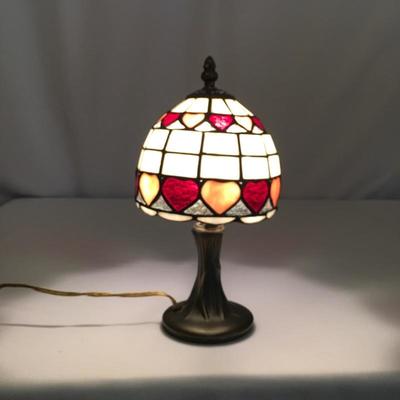 Lot 17 - Tiffany Style Lamp & Side Table