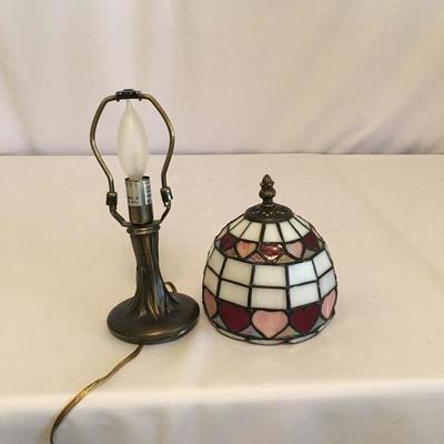 Lot 17 - Tiffany Style Lamp & Side Table