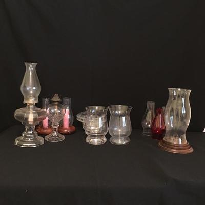 Lot 18 - Globes & Oil Lamps