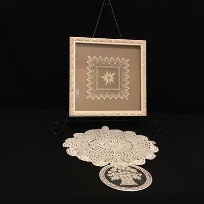 Lot 21 - Framed Lace & More
