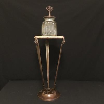Lot 26 - Plant Stand & Glass Jar