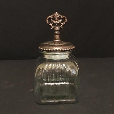 Lot 26 - Plant Stand & Glass Jar