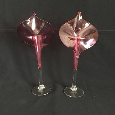 Lot 44 - Pink Stemware & Plates
