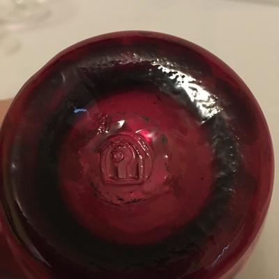 Lot 44 - Pink Stemware & Plates