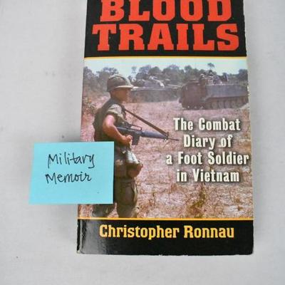 4 Paperback Books: Historical Novel, Military Memoir, & 2 Westerns