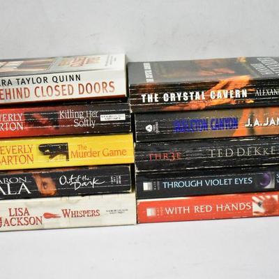 10 Paperback Books: 5 Romantic Suspense & 5 Suspense: Behind Closed Doors...