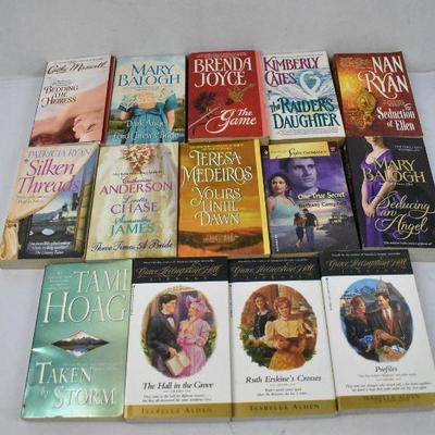 14 Paperback Romance Books: (8 are Historical Romance):