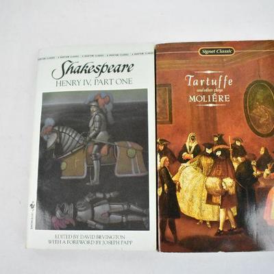 6 Paperback Books, Classics: Goodbye Mr Chips -to-Tartuffe