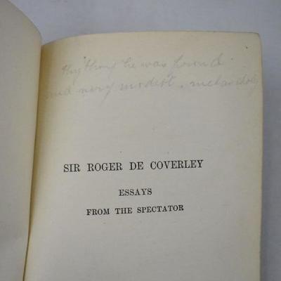 Antique Hardcover Book 1900: Sir Roger de Coverley, Essays from the Spectator