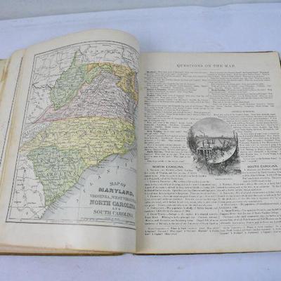 Antique 1895 Hardcover Book: Mitchell's Intermediate Geography WV Edition