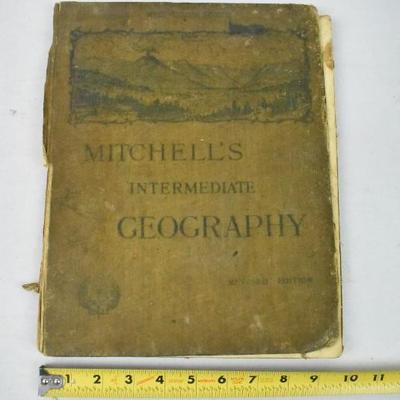 Antique 1895 Hardcover Book: Mitchell's Intermediate Geography WV Edition