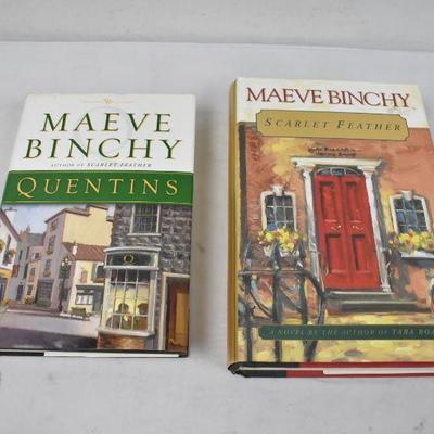 2 Hardcover Books by Maeve Binchy: Quentin's and Scarlet Feather