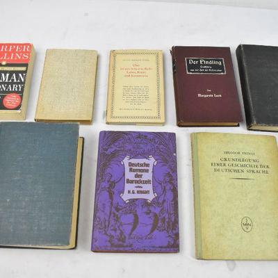 8 German Books: German Dictionary -to- Geschichte Der Deutschen Sprache