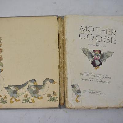 Mother Goose - Antique 1915, Large Hardcover, BInding Issues as Pictured