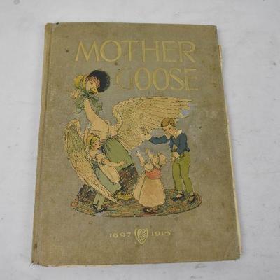Mother Goose - Antique 1915, Large Hardcover, BInding Issues as Pictured