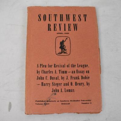 Southwest Review from April 1939 - Vintage Paperback